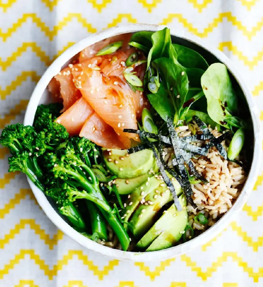 This sushi inspired rice bowl takes about 15 minutes to prepare and is rich in nutrients.